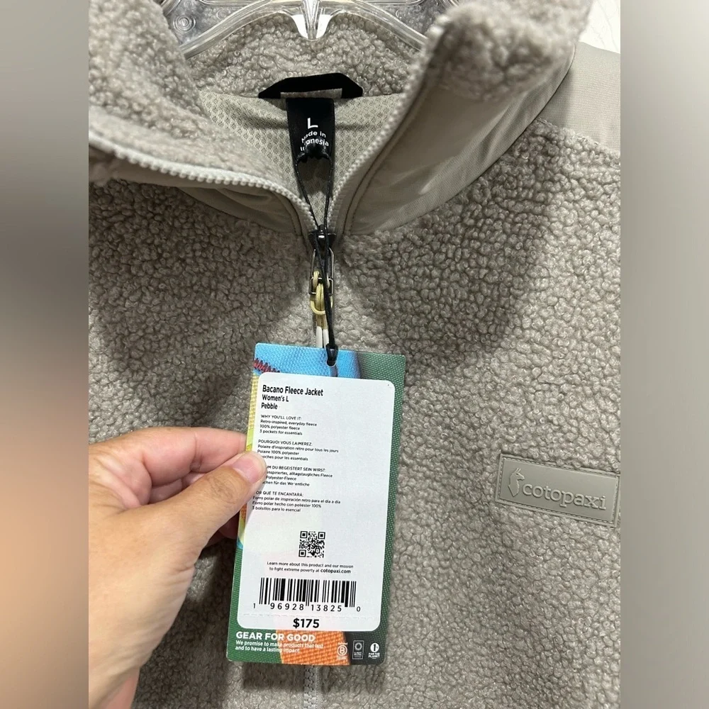 Cotopaxi Women's Large Bacano Fleece Jacket Pebble Tan NWT Relaxed Fit